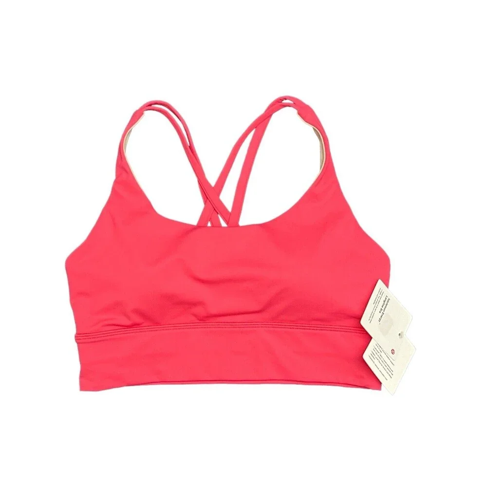 Lululemon Energy Longline Bra Color LIPG  Lip Gloss Pink Size 8 New w/tag $58 - Picture 1 of 3